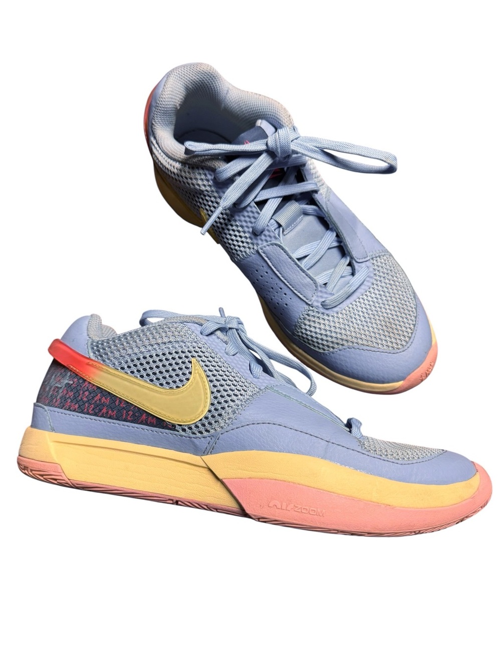 Nike Ja 1 Day 1 Sneakers Mens 8 DR8785-400 Blue Yellow Basketball Shoes Morant
